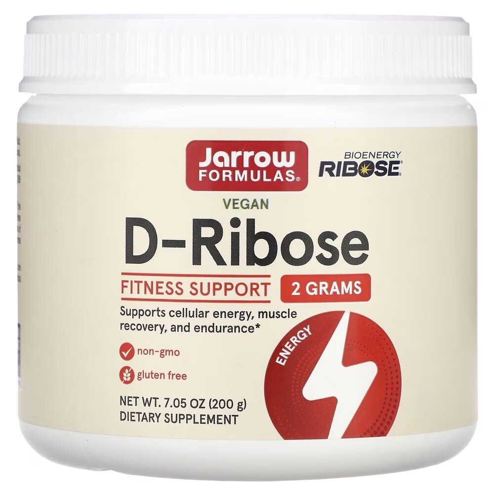 Натуральна добавка Jarrow Formulas Vegan D-Ribose, 200 грам