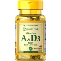 Витамины и минералы Puritan's Pride Vitamins A &amp; D, 100 капсул