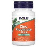 Витамины и минералы NOW Zinc Picolinate 50 mg, 60 вегакапсул