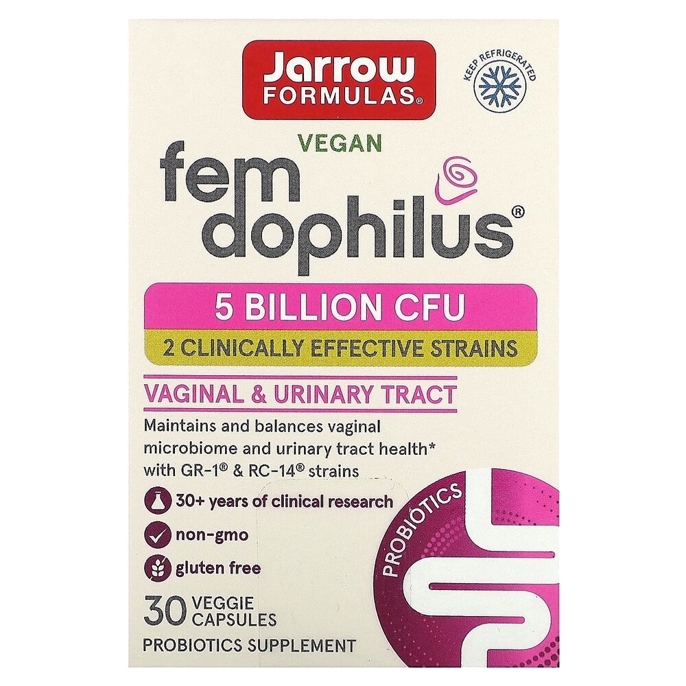 Пробиотики и пребиотики Jarrow Formulas Fem Dophilus 5 billion CFU, 30 вегакапсул