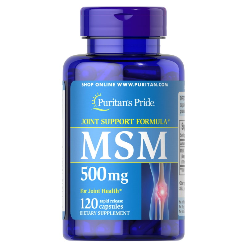 Препарат для суглобів і зв'язок Puritan's Pride MSM 500 mg, 120 капсул