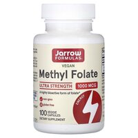 Витамины и минералы Jarrow Formulas Methyl Folate 1000 mcg, 100 вегакапсул