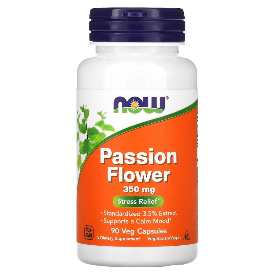 Натуральная добавка NOW Passion Flower 350 mg, 90 вегакапсул