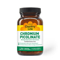 Витамины и минералы Country Life Chromium Picolinate, 200 вегакапсул