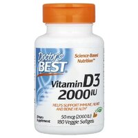 Витамины и минералы Doctor's Best Vitamin D3 2000 IU, 180 вегакапсул