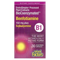 Витамины и минералы Natural Factors BioCoenzymated Benfotiamine plus Sulbutiamine, 30 вегакапсул