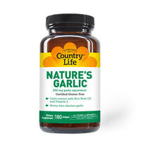 Натуральная добавка Country Life Nature’s Garlic, 180 капсул