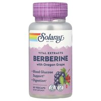 Натуральная добавка Solaray Berberine with Oregon Grape, 60 вегакапсул