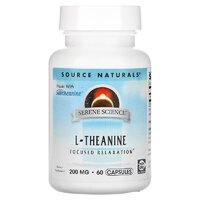 Аминокислота Source Naturals L-Theanine 200 mg, 60 капсул