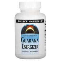 Предтренировочный комплекс Source Naturals Guarana Energizer 900 mg, 60 таблеток
