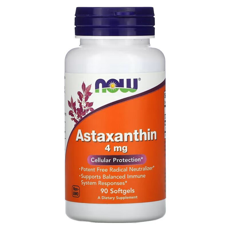 Натуральна добавка NOW Astaxanthin 4 mg, 90 капсул ТЕРМІН 04.24