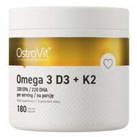 Жирные кислоты OstroVit Omega 3 D3+K2, 180 капсул