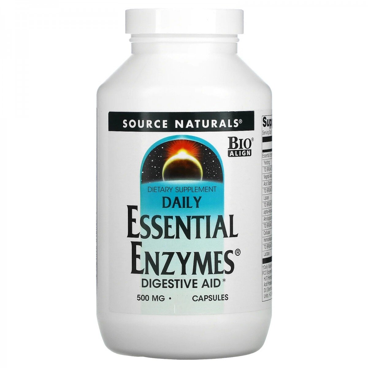 Натуральная добавка Source Naturals Daily Essential Enzymes 500 mg, 60 капсул