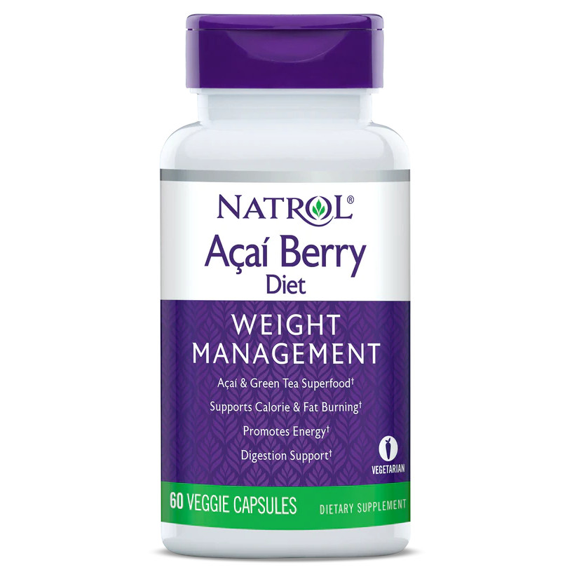 Натуральная добавка Natrol Acai Berry Diet 500 mg, 60 вегакапсул