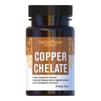 Витамины и минералы Golden Pharm Copper Chelate, 90 вегакапсул
