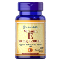 Витамины и минералы Puritan's Pride Vitamin  E 200 IU (90 mg), 100 капсул