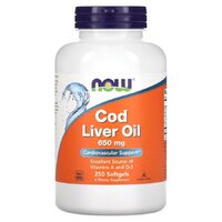 Жирные кислоты NOW Cod Liver Oil 650 mg, 250 капсул