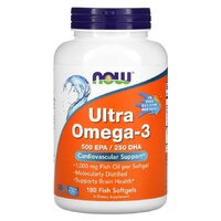Жирные кислоты NOW Ultra Omega-3, 180 рыбных капсул