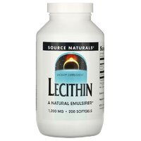 Натуральная добавка Source Naturals Lecithin 1200 mg, 200 капсул