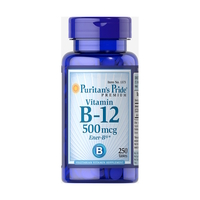 Витамины и минералы Puritan's Pride Vitamin B-12 500 mcg, 250 таблеток