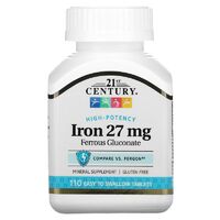 Витамины и минералы 21st Century Iron 27 mg High-Potency, 110 таблеток