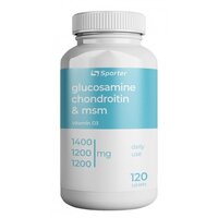 Препарат для суставов и связок Sporter Glucosamine &amp; Chondroitin + MSM + D3, 120 таблеток
