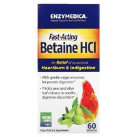 Натуральная добавка Enzymedica Betaine HCL, 60 капсул