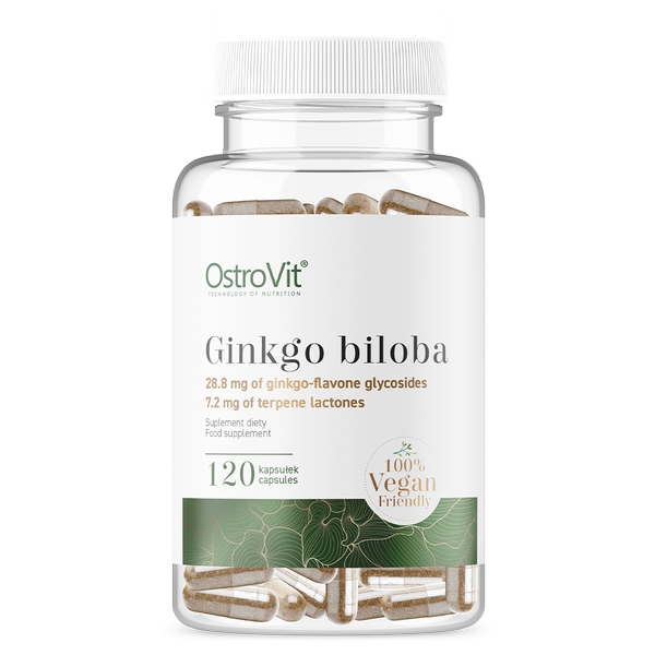Натуральная добавка OstroVit Vege Ginkgo Biloba, 120 вегакапсул