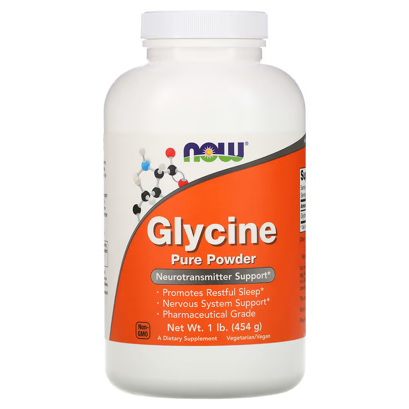 Амінокислота NOW Glycine Pure Powder, 454 грамм