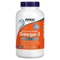 Жирні кислоти NOW Omega-3 1000 mg, 200 рыбных капсул