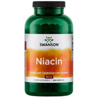 Витамины и минералы Swanson Niacin 500 mg, 250 капсул