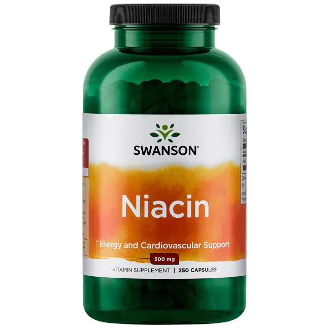 Вітаміни та мінерали Swanson Niacin 500 mg, 250 капсул