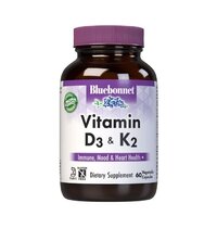 Витамины и минералы Bluebonnet Vitamin D3 &amp; K2, 60 вегакапсул