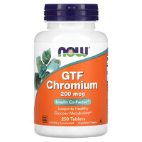 Витамины и минералы NOW GTF Chromium 200 mcg, 250 таблеток