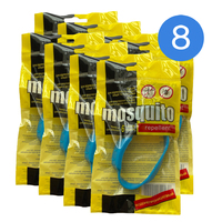 Средство от насекомых браслет с репеллентом от комаров и клещей Mosquito Синий - НАБОР 8 шт