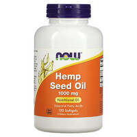 Натуральная добавка NOW Hemp Seed Oil 1000 mg, 120 капсул