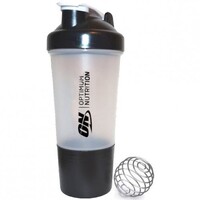 Шейкер Optimum с пружинкой + контейнер, 500 мл, Transparent/Black