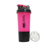 Шейкер Optimum с пружинкой + контейнер, 500 мл, Pink/Black