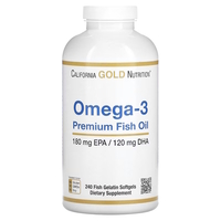 Жирные кислоты California Gold Nutrition Omega 3 Premium Fish Oil, 240 рыбных капсул