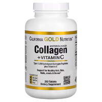 Препарат для суставов и связок California Gold Nutrition Hydrolyzed Collagen + Vitamin C, 250 таблеток