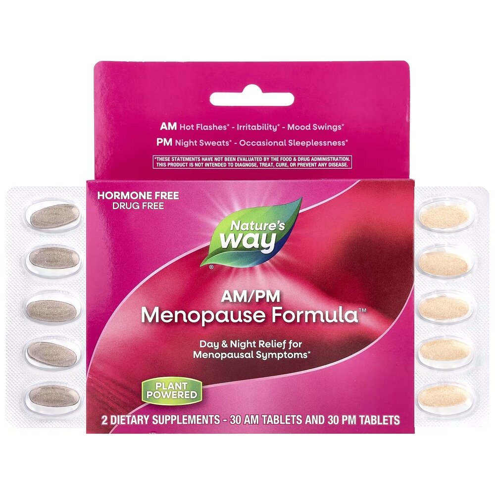Натуральна добавка Nature's Way AM/PM Menopause Formula, 60 таблеток