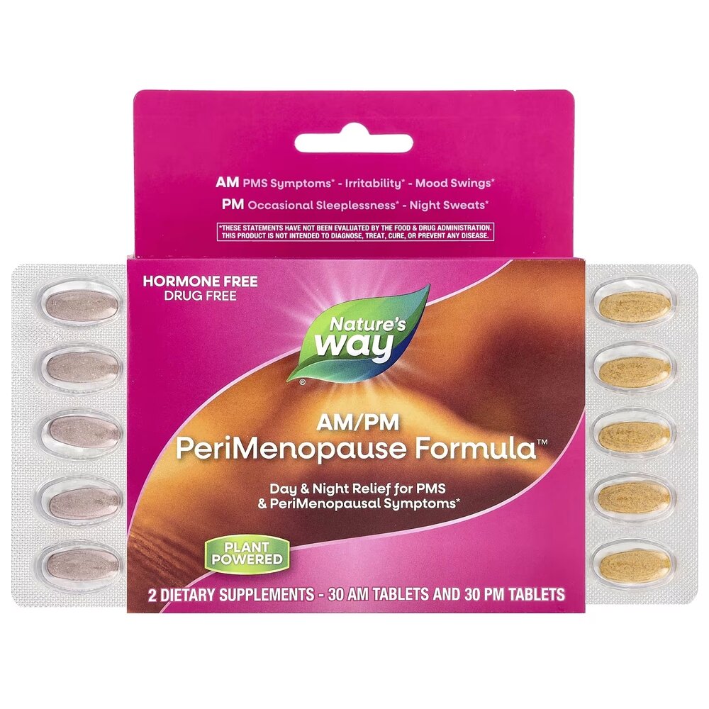Натуральная добавка Nature's Way AM/PM PeriMenopause Formula, 60 таблеток