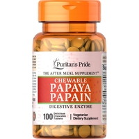 Натуральная добавка Puritan's Pride Papaya Papain, 100 жевательных таблеток