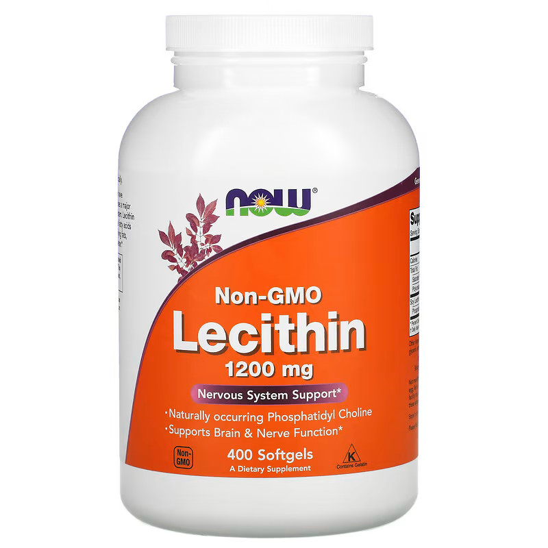 Натуральная добавка NOW Lecithin 1200 mg, 400 капсул