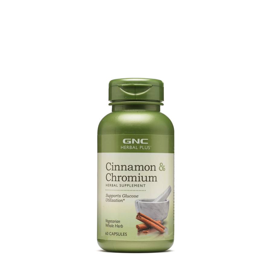 Натуральна добавка GNC Herbal Plus Cinnamon &amp; Chromium, 60 капсул