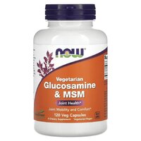 Препарат для суставов и связок NOW Vegetarian Glucosamine &amp; MSM, 120 вегакапсул