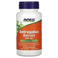 Натуральная добавка NOW Astragalus Extract 500 mg, 90 вегакапсул