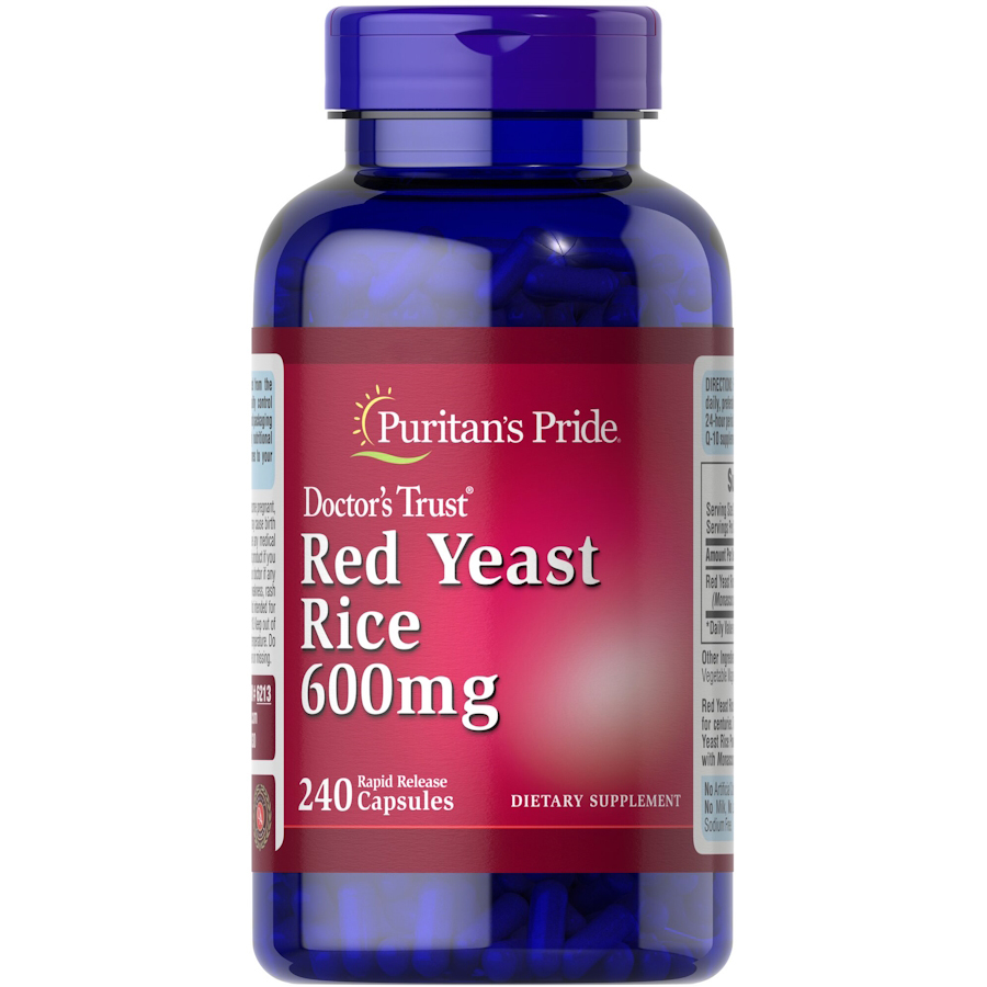 Натуральна добавка Puritan's Pride Red Yeast Rice 600 mg, 240 капсул