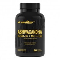 Натуральная добавка IronFlex Ashwagandha KSM-66+MG+B6, 90 капсул