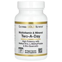 Витамины и минералы California Gold Nutrition Multivitamin and Mineral Two-A-Day, 60 вегакапсул